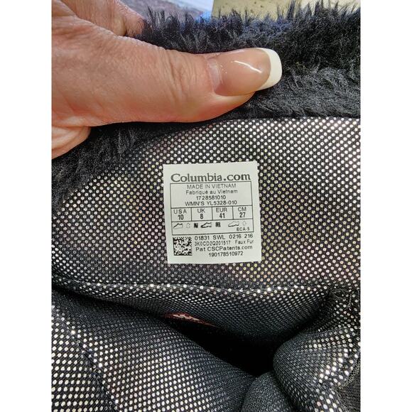 Columbia Womens YL5328-010 Waterproofed Black Fur Boots Size 10 - Picture 11 of 12
